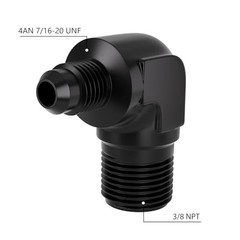 4AN to 3/8″ NPT 90 Degree Aluminium Male Fitting Adapter () YZSTL-4AN-3/8NPT-90