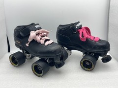 VTG Riedell Carrera Speed Roller Skates Size 5 Black Leather Model 105B