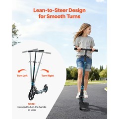 Foldable Kick Scooter Adjustable Scooter 220LBS for Age 8+ Kids, Teens, Adults