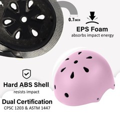 Skateboard Bike Helmet Large Matte Pink 57-61cm Multi-Sport