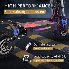6000W Dual Motor 38AH Electric Scooter For Adult 11″ Off Road Tires With Seat