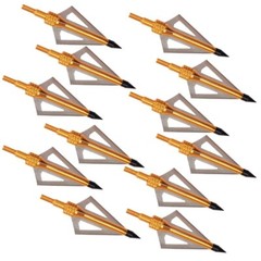 12pcs 100 grain 3 Blade Crossed Broadhead Arrow Head Bow Archery Fishing Hunting