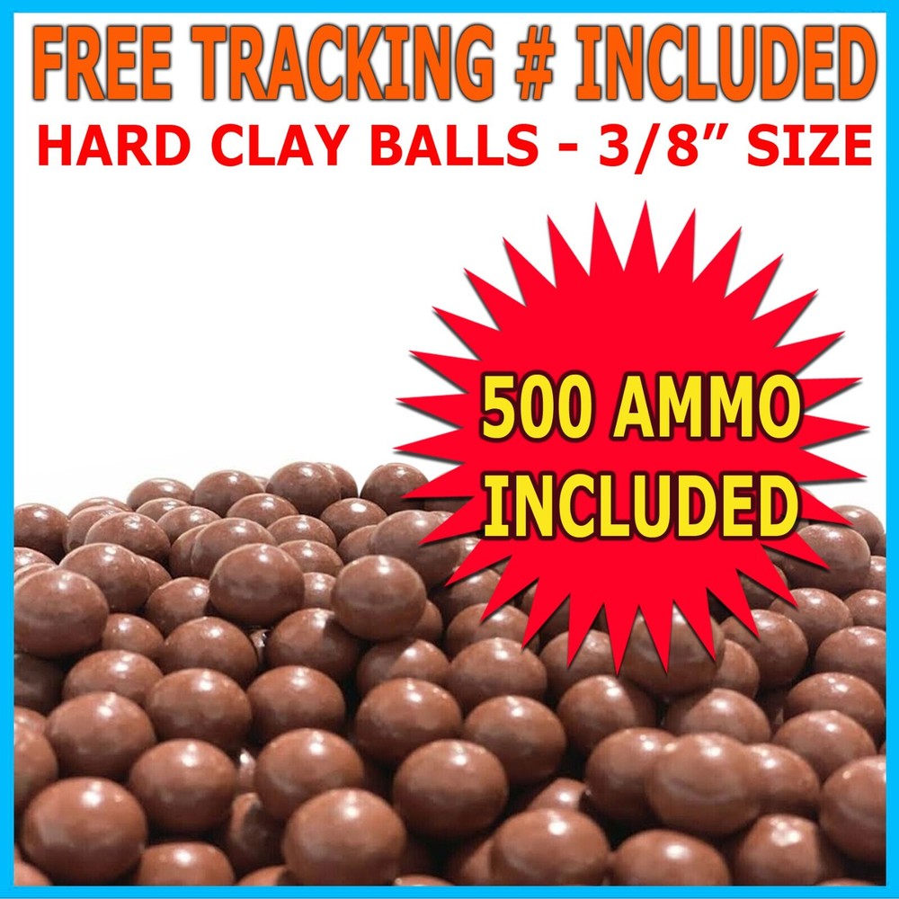 500 QTY Biodegradable Slingshot Ammo 3/8″ Inch Precision Hard Clay Balls Lot