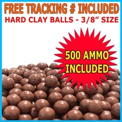 500 QTY Biodegradable Slingshot Ammo 3/8″ Inch Precision Hard Clay Balls Lot
