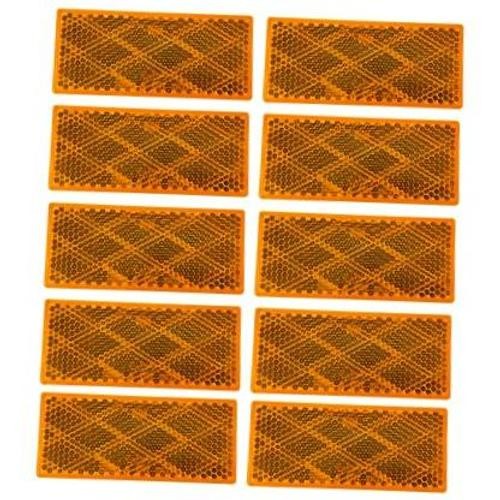 10x Amber Class A 80mm x 35mm 3.14″ x 1.4″ Rectangular Reflector 10X AMBER
