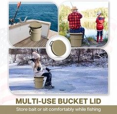 YETI 5 Gallon Bucket Seat – 360-Degree Swivel Lid, Cushion for Fishing, Hunti…