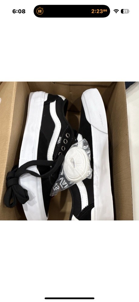 Vans Chima Pro 2 Men’s Skateboarding Shoes Black White Medium US Size 8