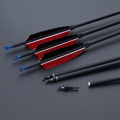 12X 30″ Carbon Shaft Arrows Spine 500 OD 7.6mm RED True Turkey Feathers Hunting