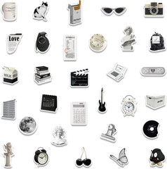 Aesthetic Stickers Black and White Sticker Pack 60PCS, Y2K Sticker for Laptop