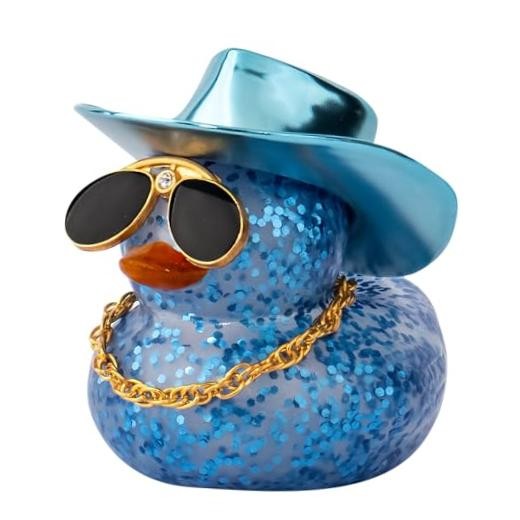 Car Rubber Duck, Dashboard Decorations Colorful Laser Laser Blink Dark Blue
