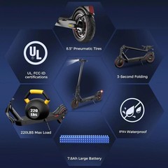 Electric Scooters – 500W/1000W/1500W Adult Electric Scooter, 18/25/28 MPH Top Sp