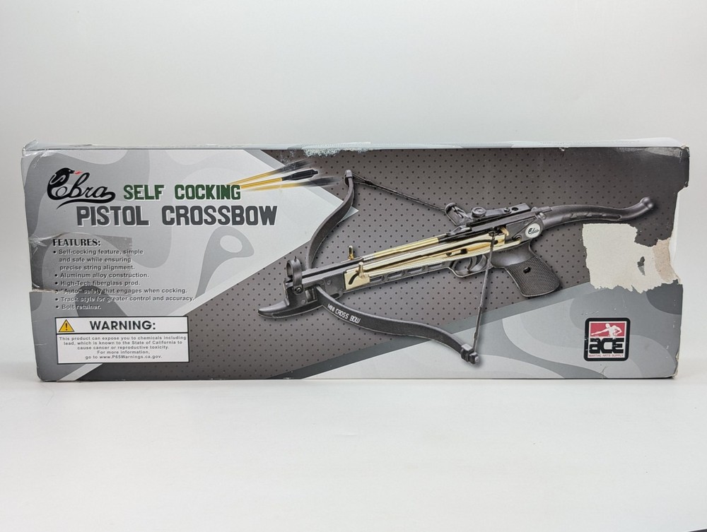 Cobra System Self Cocking Pistol Crossbow 80lb Draw Black Aluminum New in Box