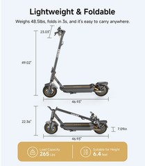 NAVEE GT3PRO Electric Scooter Adults 20MPH Foldable E-Scooter Suspension 10″Tire