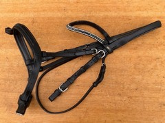 Vespucci Leather Dressage Bridle HEADSTALL w Black & Iridescent Crystal Browband