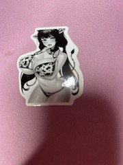 black and white waifu lewd stickers #11
