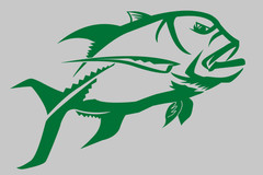Handmade Fishing Vinyl Decal – Ulua / Giant Trevally 5 x 3.5″, 9 Color Choices!