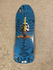 Powell Peralta 80s Reissue Skull & Sword Skateboard Deck Blue Bones Brigade