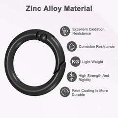 Metal Spring O Rings, Zinc Alloy Spring Keyring Buckle for Keychains/Bag/Purse/D