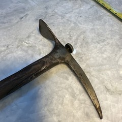 Antique Ice Axe 32.5” Long 9.5” Head Appears unknown wood Shaft, From Japan