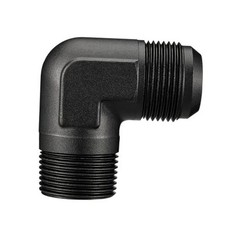 16AN Male Flare to 1″ NPT Pipe 90 Degree Fitting Adapter Aluminum Black