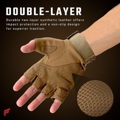 Fingerless Gloves – Men & Women, Breathable & Impact-Resistant Half-Finger Gl…