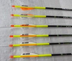 EASTON – Axis 5MM Match Grade 340 3 Inch 26 Hybrid Vanes HIT with Collar 6 Pack