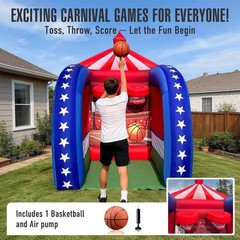 Inflatable Carnival Games 6.5×6.5x9FT Basketball Hoop with Blower
