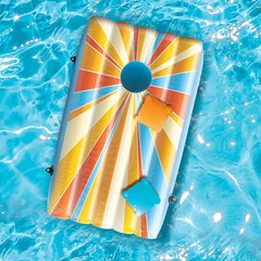 Cipton 35-inch Inflatable Pool Cornhole Set Toss Games for Kids and Adults
