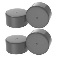 1.98 Inch Bearings Bras Grey Rubber Caps Trailer Wheel Hub Gray-4Pcs