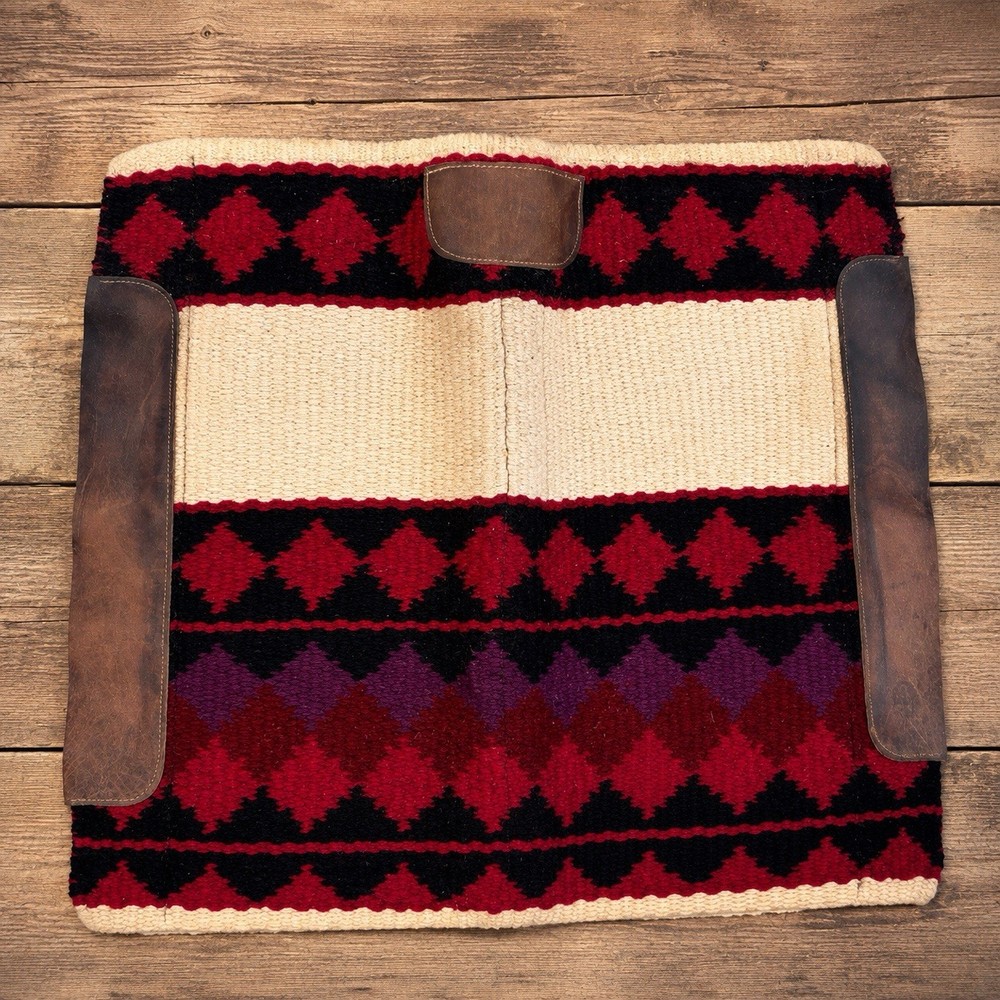 Western Wool Felt Horse Saddle Pad 34×33 Leather Wear Pads Ranch Tack