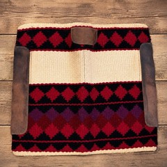 Western Wool Felt Horse Saddle Pad 34×33 Leather Wear Pads Ranch Tack