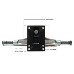 Yocaher 125mm / 5″ Skateboard Trucks – Chrome / Black (Pair of 2 )