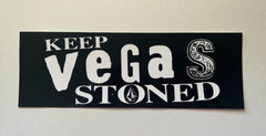 Authentic VOLCOM Sticker Black and White «Keep Vegas Stoned» 9 1/2 x 3 1/4 COOL!