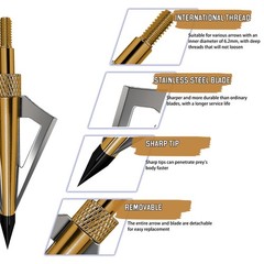 24pcs 3 Fixed Blade Archery Hunting Broadheads 125 Grain with Case Arrow Head