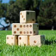 6-Piece Giant Wooden Dice Set with Dry-Erase Board – Family Game Night Essential