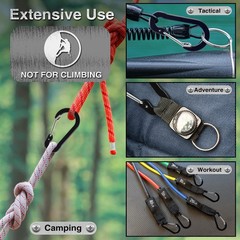 10 PCS Mini Carabiner Clips with Key Rings Aluminum D Shape Large, Black
