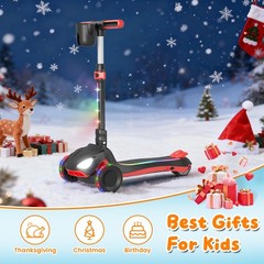 Commugo Electric Scooter for Kid Light-Up Wheels Lean-to-Steer 5 mph 3-12 Years