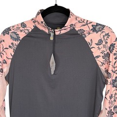 Kastel Denmark 1/4 Zip Sun Shirt Small Equestrian UPF 30 Floral Outdoor L/S NEW