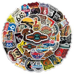 Mix 10/50 PC US American Route 66 Graffiti Luggage Notebook Sticker-No Duplicate