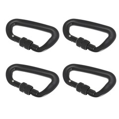 4 Pack Heavy Duty 12 KN D-Shaped Locking Carabiners Clip Aviation Aluminum