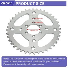 420 Chain 40 Tooth Sprocket 40Mm Replacement for Coleman BT200X CT200U-EX CT200U