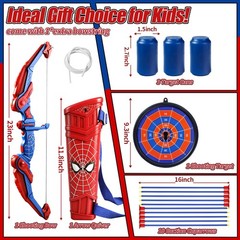 Kids Archery Toy Set with Target and Quiver, Bow and Arrow Game