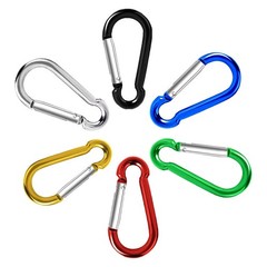 50-200 PCS Aluminum Carabiner D Shape Spring Clip Snap Key Hook Keychain Buckle