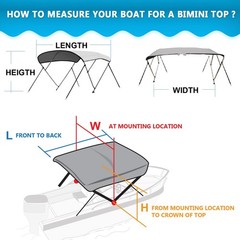 Naviskin Sand 4 Bow 8L X 54 H X 79-84 W Bimini Top Cover Includes Mounting
