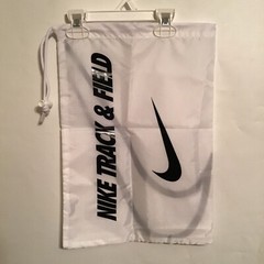 Nike White Black Nylon Track & Field String Closure Storage Shoe Bag 16.5″x11.5″