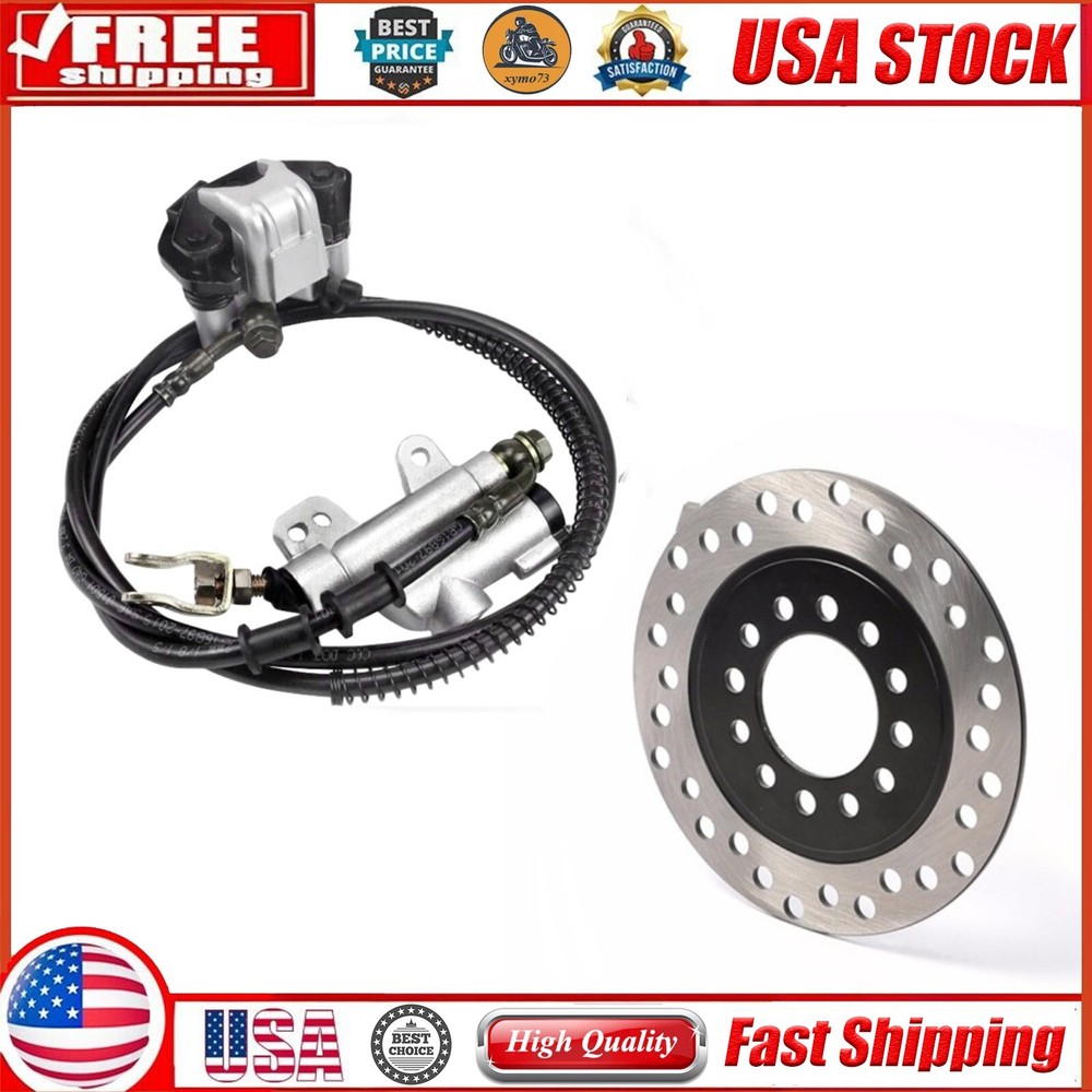 Rear Disc Brake Hydraulic Cylinder Caliper & Disc Rotor For ATV GO Kart Trike