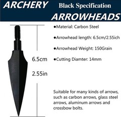 6/12X Archery Arrowheads 150grain Hunting Broadhead Screw Points Bow Arrow Shoot