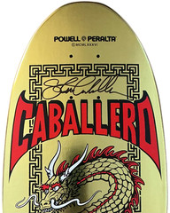 RARE SIGNED Steve Caballero Powell Peralta Skateboard Deck Chinese Dragon Gold