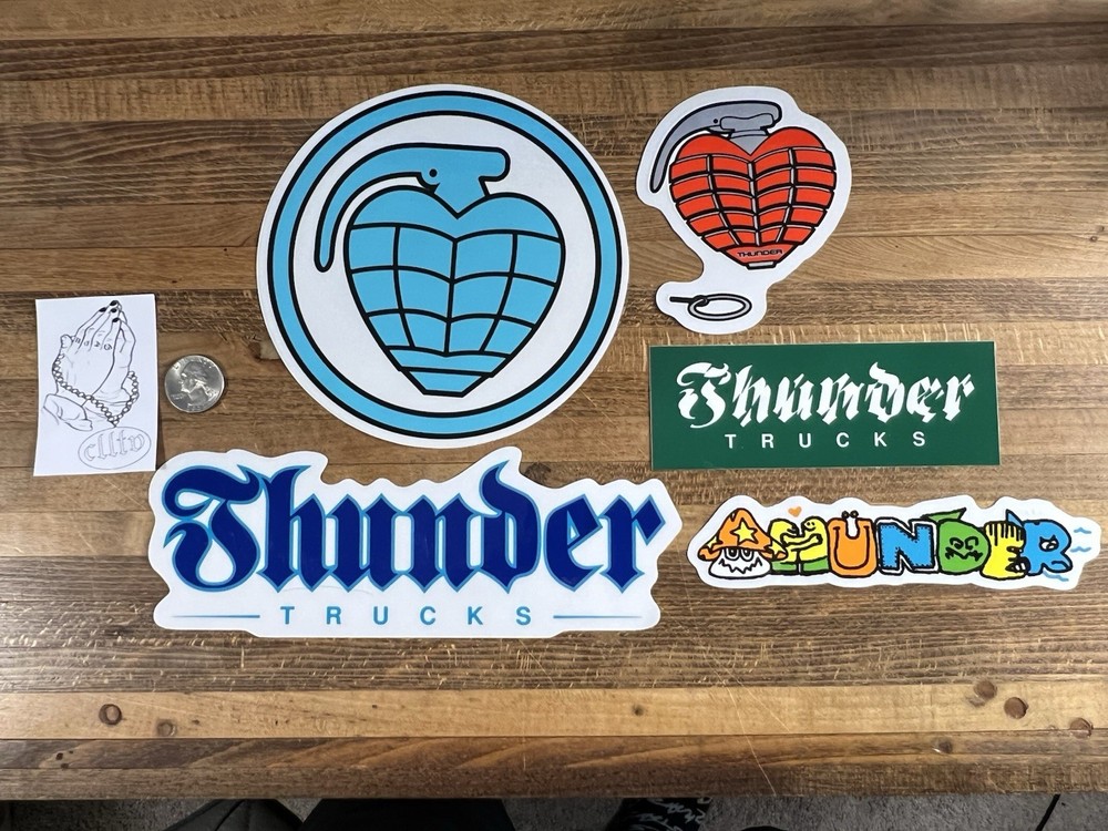 Lot Of 5 Thunder Skateboard Trucks Stickers Antihero Krooked Dlxsf