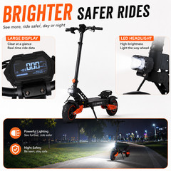 1600w adults electric scooter 40 mph 330lbs load full suspension big screen